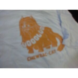 Mens 3XL novelty graphic blue T-shirt CHEWBAC-CAT NEW